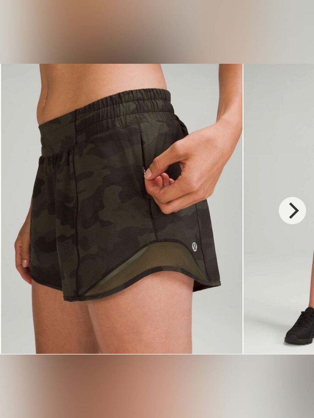 lululemon athletica Olive Camo Athletic Shorts